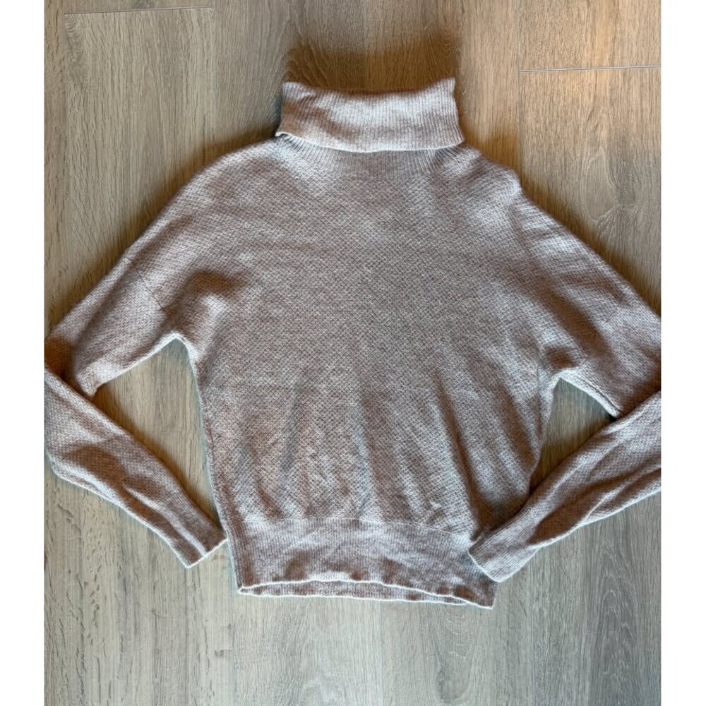 Hudson North Beige 100% Cashmere Turtleneck Sweater - Size S